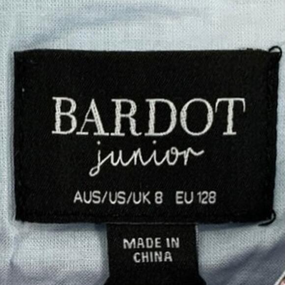 Bardot Junior Size 8 Blue Ella Broderie Dress Floral Embroidered Tiered I28-1 - Picture 4 of 10